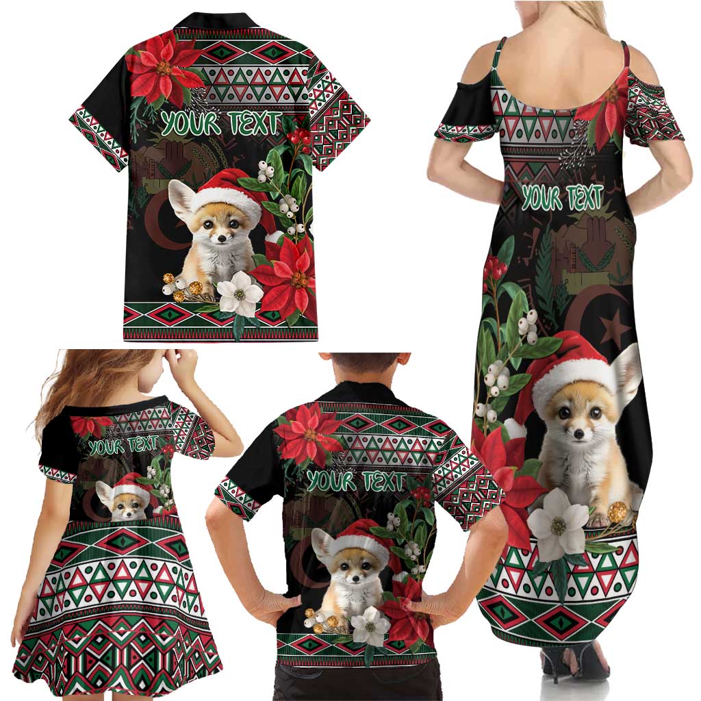 Algeria Christmas Personalized Family Matching Summer Maxi Dress and Hawaiian Shirt Fennec Fox Santa and Traditional Pattern - Wonder Print Shop