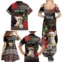 Algeria Christmas Personalized Family Matching Summer Maxi Dress and Hawaiian Shirt Fennec Fox Santa and Traditional Pattern - Wonder Print Shop