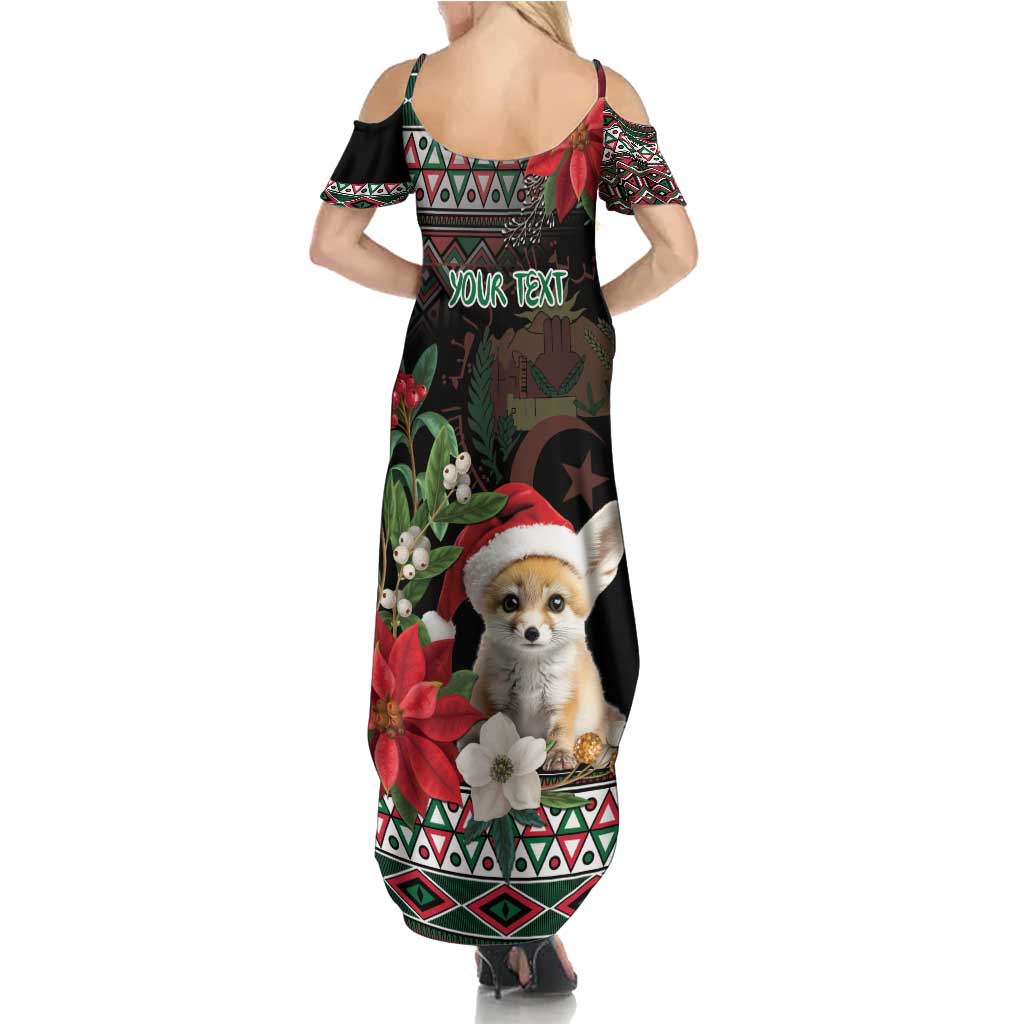 Algeria Christmas Personalized Family Matching Summer Maxi Dress and Hawaiian Shirt Fennec Fox Santa and Traditional Pattern - Wonder Print Shop