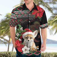 Algeria Christmas Personalized Hawaiian Shirt Fennec Fox Santa and Traditional Pattern - Wonder Print Shop