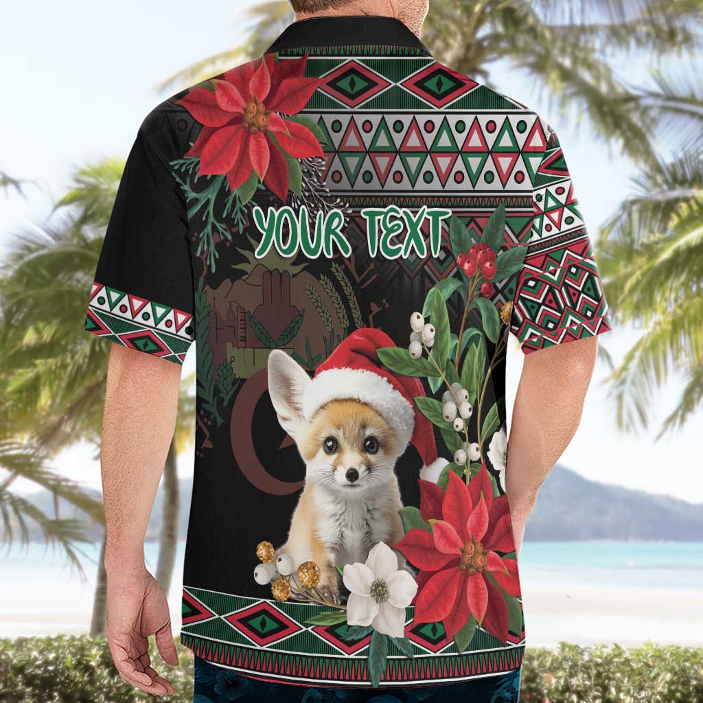 Algeria Christmas Personalized Hawaiian Shirt Fennec Fox Santa and Traditional Pattern - Wonder Print Shop
