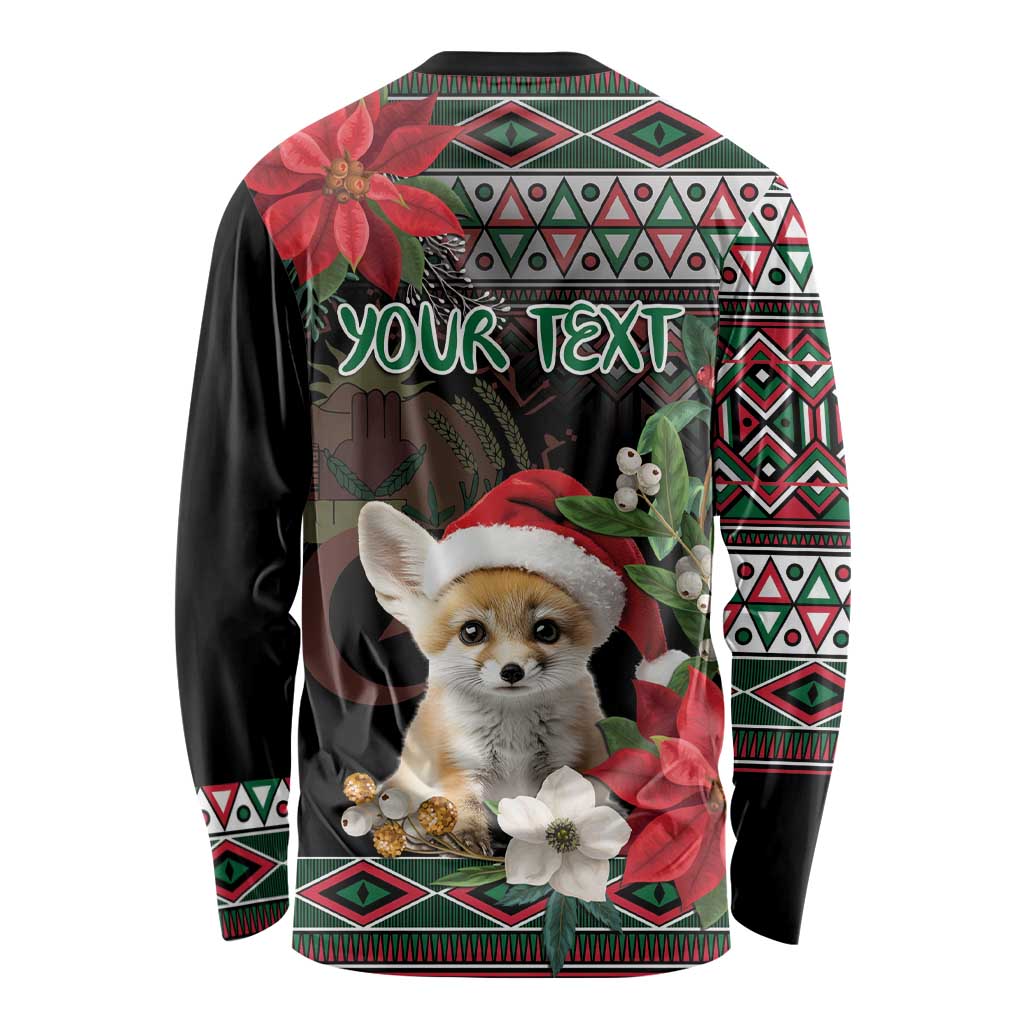 Algeria Christmas Personalized Long Sleeve Shirt Fennec Fox Santa and Traditional Pattern - Wonder Print Shop