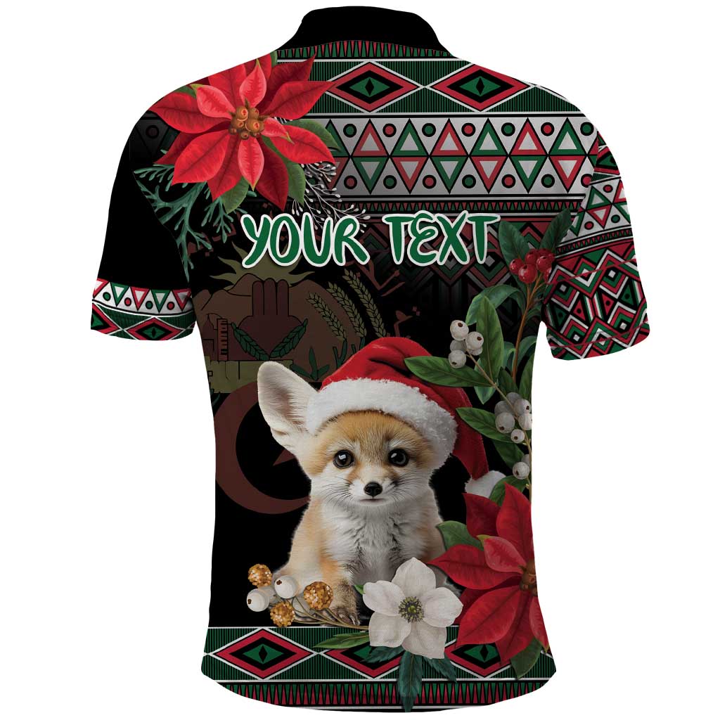 Algeria Christmas Personalized Polo Shirt Fennec Fox Santa and Traditional Pattern - Wonder Print Shop