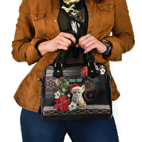 Algeria Christmas Personalized Shoulder Handbag Fennec Fox Santa and Traditional Pattern