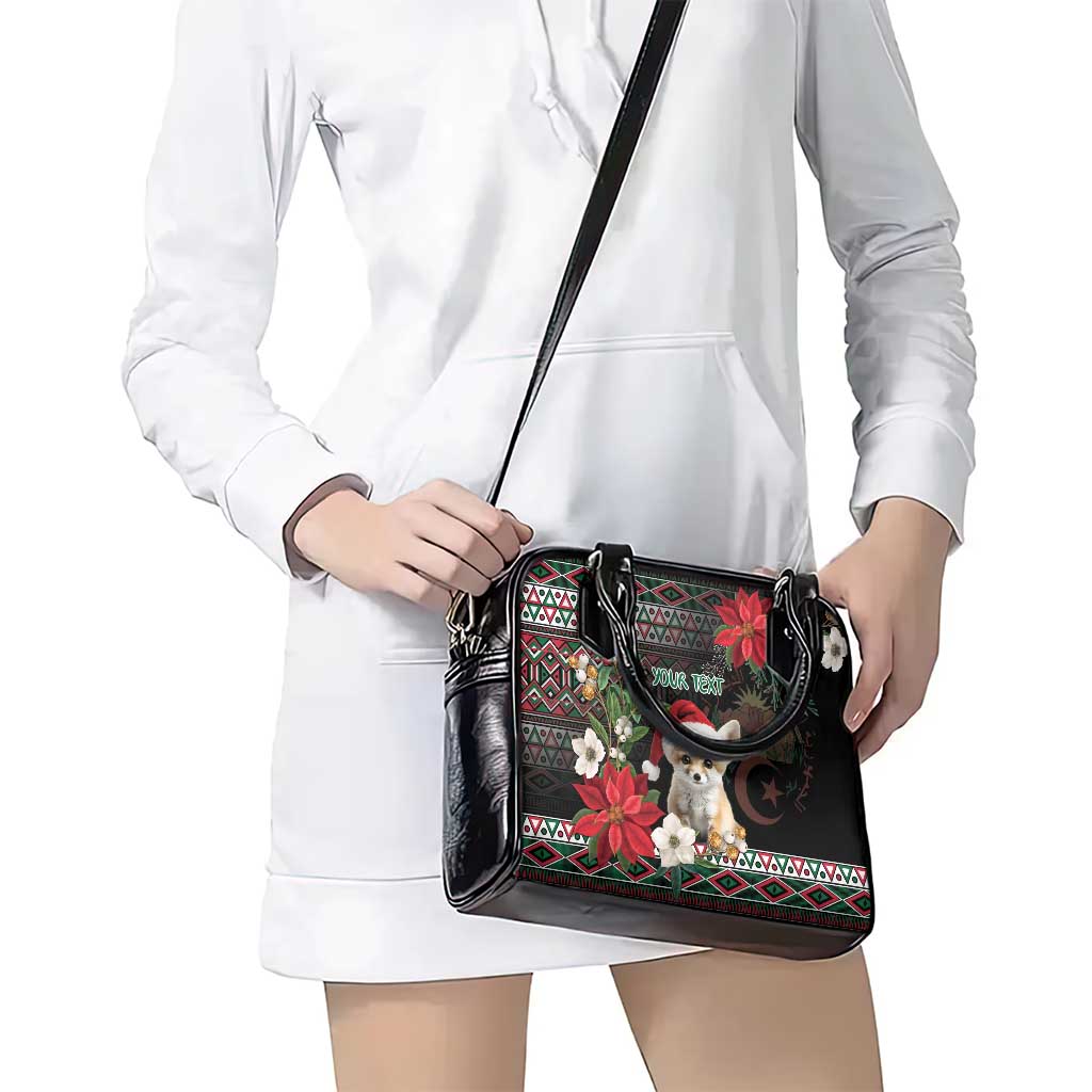 Algeria Christmas Personalized Shoulder Handbag Fennec Fox Santa and Traditional Pattern