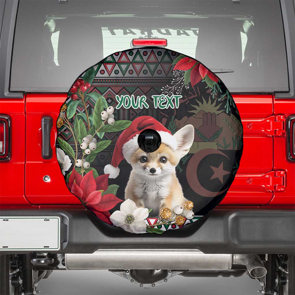 Algeria Christmas Personalized Spare Tire Cover Fennec Fox Santa and Traditional Pattern - Wonder Print Shop