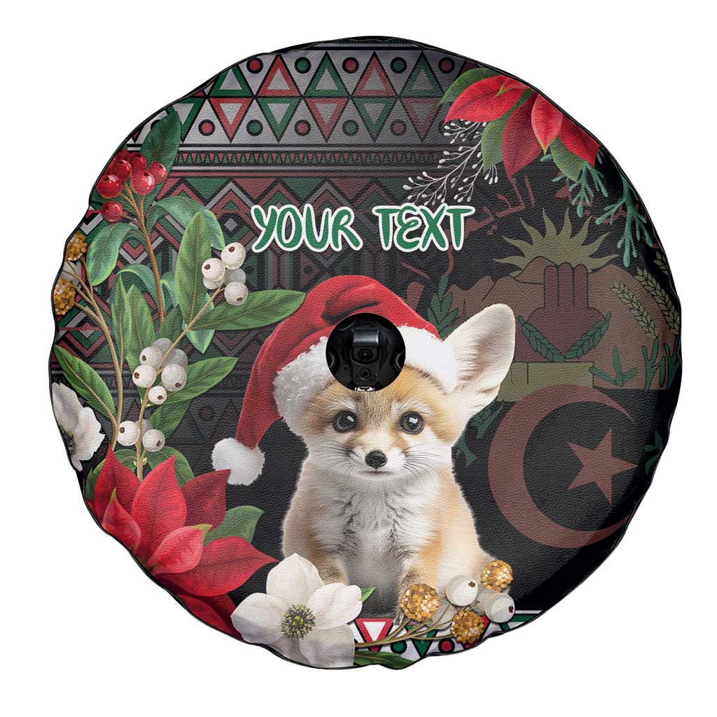 Algeria Christmas Personalized Spare Tire Cover Fennec Fox Santa and Traditional Pattern - Wonder Print Shop
