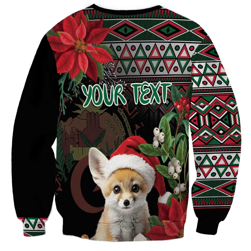 Algeria Christmas Personalized Sweatshirt Fennec Fox Santa and Traditional Pattern - Wonder Print Shop