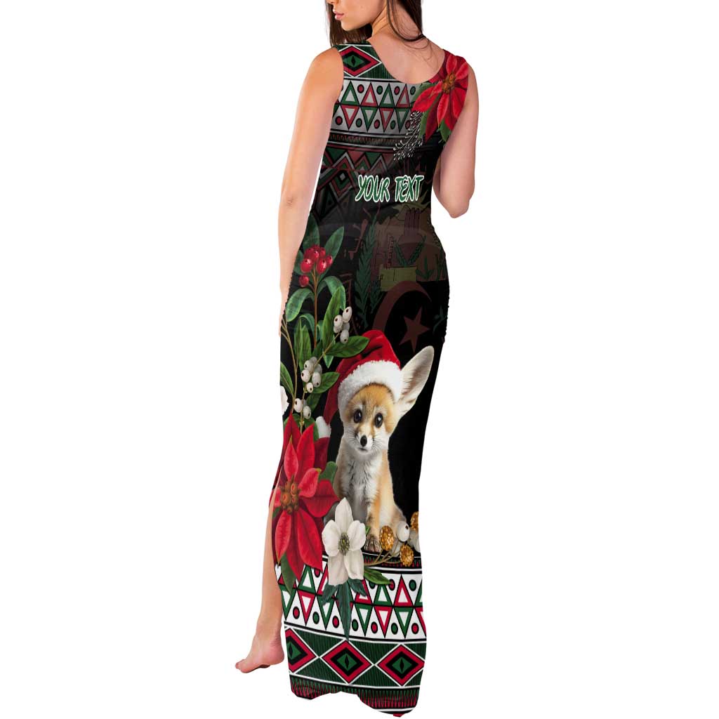 Algeria Christmas Personalized Tank Maxi Dress Fennec Fox Santa and Traditional Pattern - Wonder Print Shop