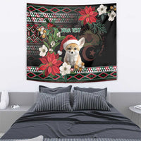 Algeria Christmas Personalized Tapestry Fennec Fox Santa and Traditional Pattern - Wonder Print Shop