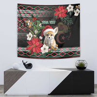 Algeria Christmas Personalized Tapestry Fennec Fox Santa and Traditional Pattern - Wonder Print Shop