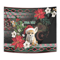 Algeria Christmas Personalized Tapestry Fennec Fox Santa and Traditional Pattern - Wonder Print Shop