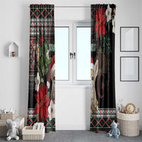 Algeria Christmas Personalized Window Curtain Fennec Fox Santa and Traditional Pattern - Wonder Print Shop