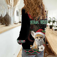 Algeria Christmas Personalized Women Casual Shirt Fennec Fox Santa and Traditional Pattern - Wonder Print Shop