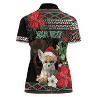 Algeria Christmas Personalized Women Polo Shirt Fennec Fox Santa and Traditional Pattern - Wonder Print Shop