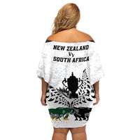 New Zealand South Africa Rugby Off Shoulder Short Dress History Commemorative World Cup Winners Unique - Wonder Print Shop