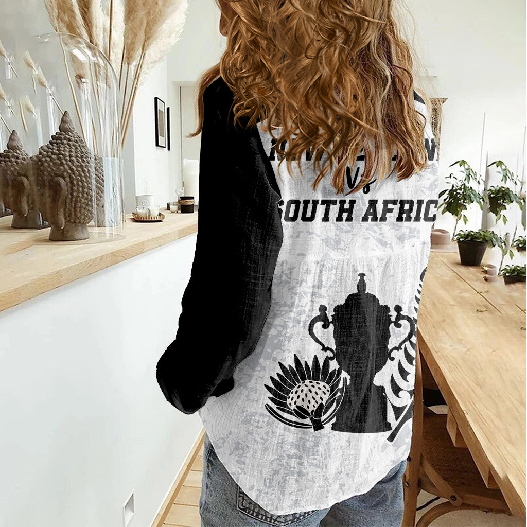New Zealand South Africa Rugby Women Casual Shirt History Commemorative World Cup Winners Unique - Wonder Print Shop