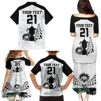 Custom New Zealand South Africa Rugby Family Matching Puletasi Dress and Hawaiian Shirt History Commemorative World Cup Winners Unique - Wonder Print Shop
