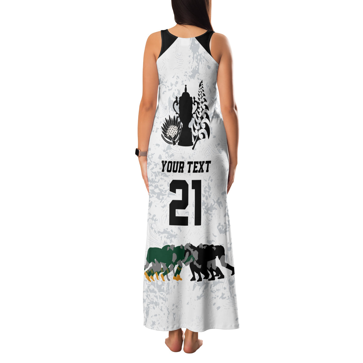 Custom New Zealand South Africa Rugby Family Matching Tank Maxi Dress and Hawaiian Shirt History Commemorative World Cup Winners Unique - Wonder Print Shop