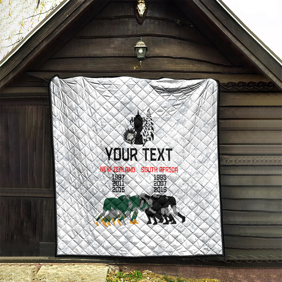 Custom New Zealand South Africa Rugby Quilt History Commemorative World Cup Winners Unique - Wonder Print Shop