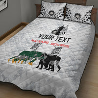 Custom New Zealand South Africa Rugby Quilt Bed Set History Commemorative World Cup Winners Unique - Wonder Print Shop
