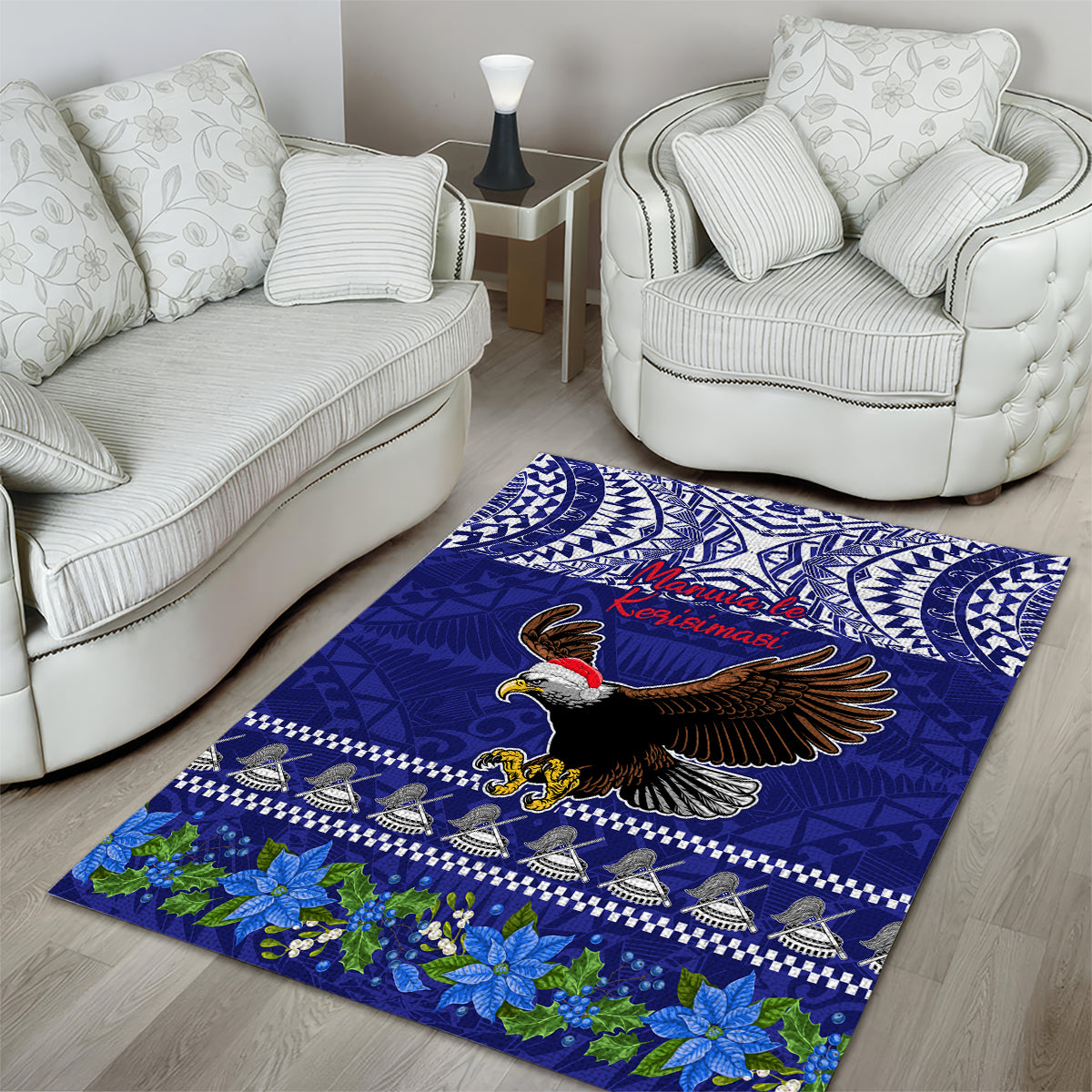 American Samoa Christmas Area Rug Manuia le Kerisimasi Polynesian Tribal LT9 - Wonder Print Shop