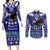 American Samoa Christmas Couples Matching Long Sleeve Bodycon Dress and Long Sleeve Button Shirt Manuia le Kerisimasi Polynesian Tribal LT9 - Wonder Print Shop