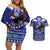 American Samoa Christmas Couples Matching Off Shoulder Short Dress and Hawaiian Shirt Manuia le Kerisimasi Polynesian Tribal LT9 - Wonder Print Shop