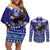 American Samoa Christmas Couples Matching Off Shoulder Short Dress and Long Sleeve Button Shirt Manuia le Kerisimasi Polynesian Tribal LT9 - Wonder Print Shop