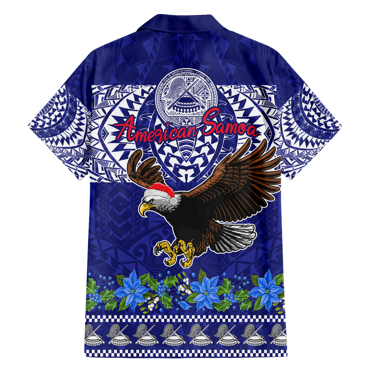 American Samoa Christmas Family Matching Summer Maxi Dress and Hawaiian Shirt Manuia le Kerisimasi Polynesian Tribal - Wonder Print Shop