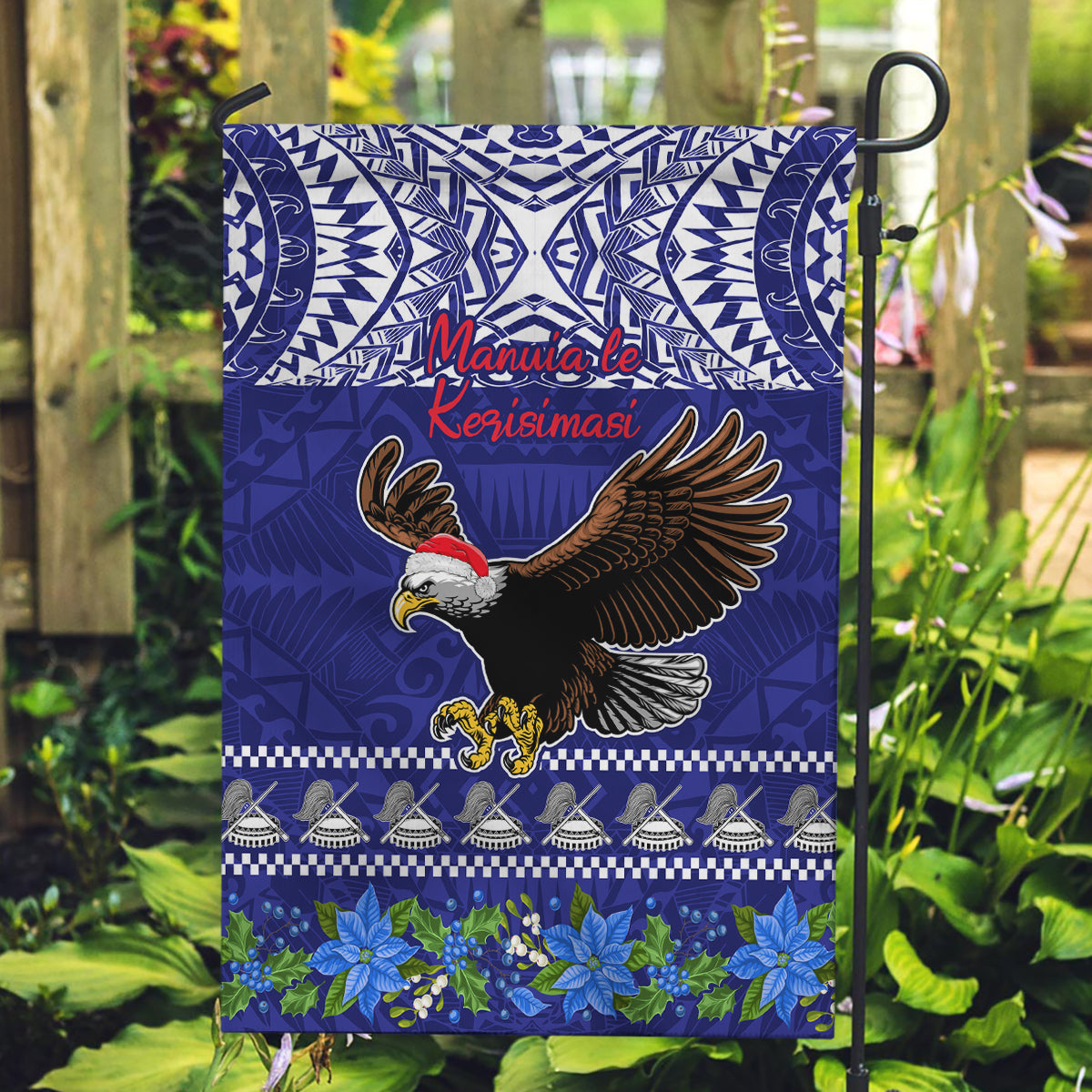 American Samoa Christmas Garden Flag Manuia le Kerisimasi Polynesian Tribal - Wonder Print Shop