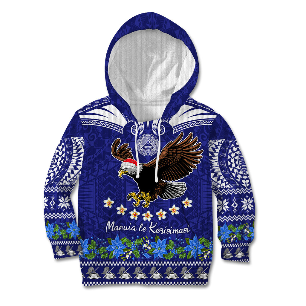 American Samoa Christmas Kid Hoodie Manuia le Kerisimasi Polynesian Tribal - Wonder Print Shop