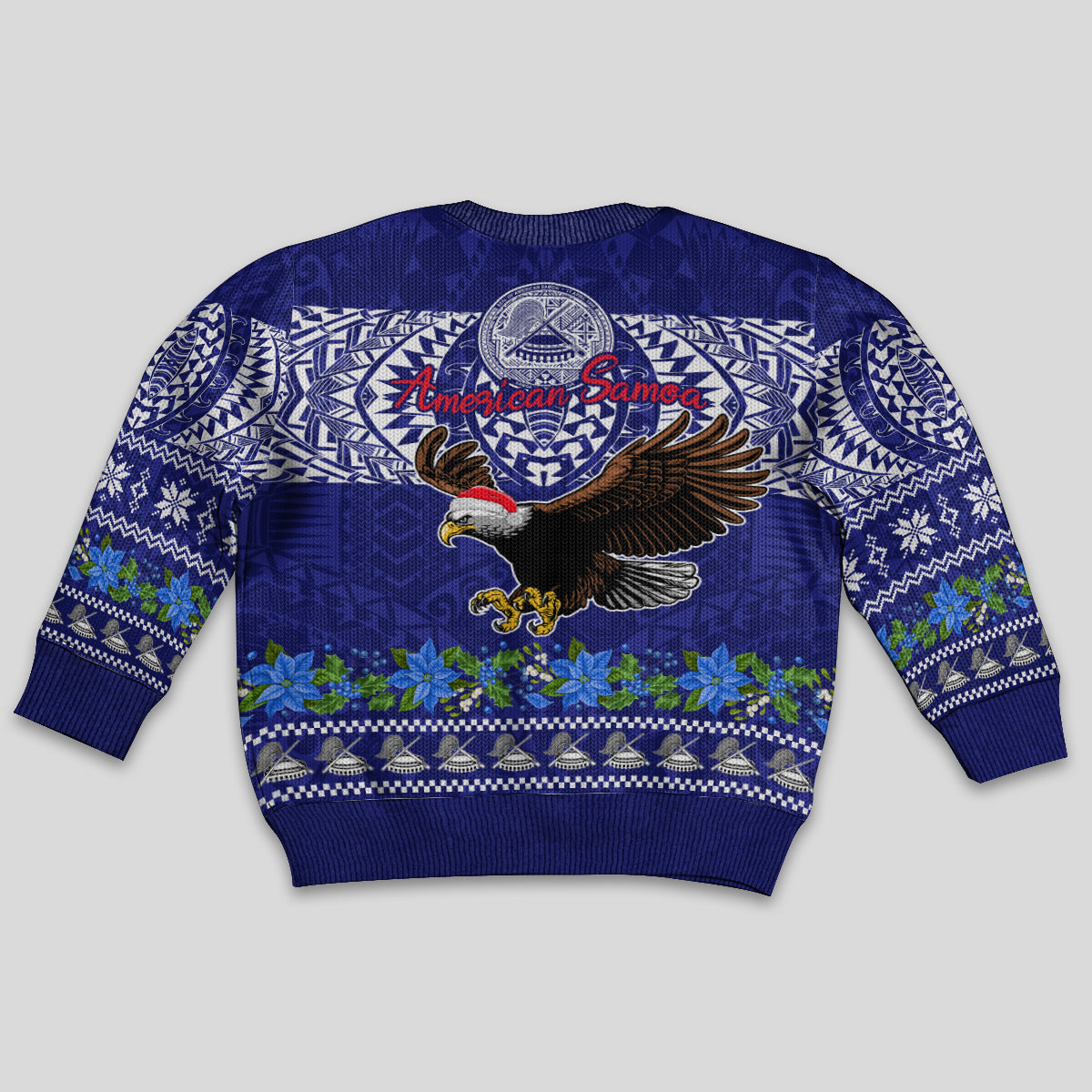 American Samoa Christmas Kid Ugly Christmas Sweater Manuia le Kerisimasi Polynesian Tribal - Wonder Print Shop