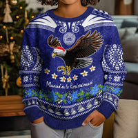 American Samoa Christmas Kid Ugly Christmas Sweater Manuia le Kerisimasi Polynesian Tribal - Wonder Print Shop