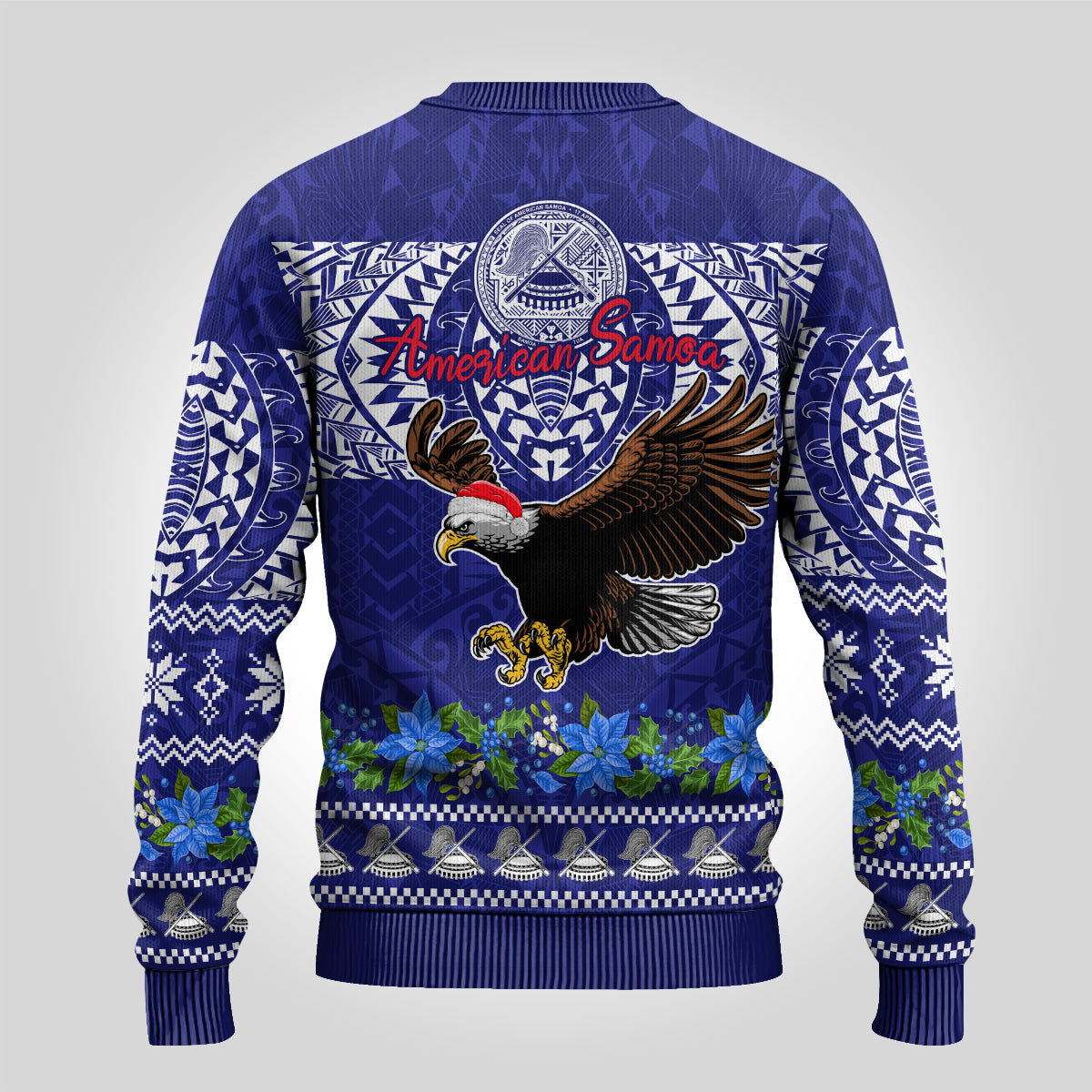 American Samoa Christmas Ugly Christmas Sweater Manuia le Kerisimasi Polynesian Tribal - Wonder Print Shop