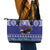 American Samoa Christmas Leather Tote Bag Manuia le Kerisimasi Polynesian Tribal - Wonder Print Shop