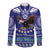 American Samoa Christmas Long Sleeve Button Shirt Manuia le Kerisimasi Polynesian Tribal - Wonder Print Shop