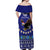 American Samoa Christmas Off Shoulder Maxi Dress Manuia le Kerisimasi Polynesian Tribal - Wonder Print Shop