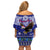 American Samoa Christmas Off Shoulder Short Dress Manuia le Kerisimasi Polynesian Tribal - Wonder Print Shop