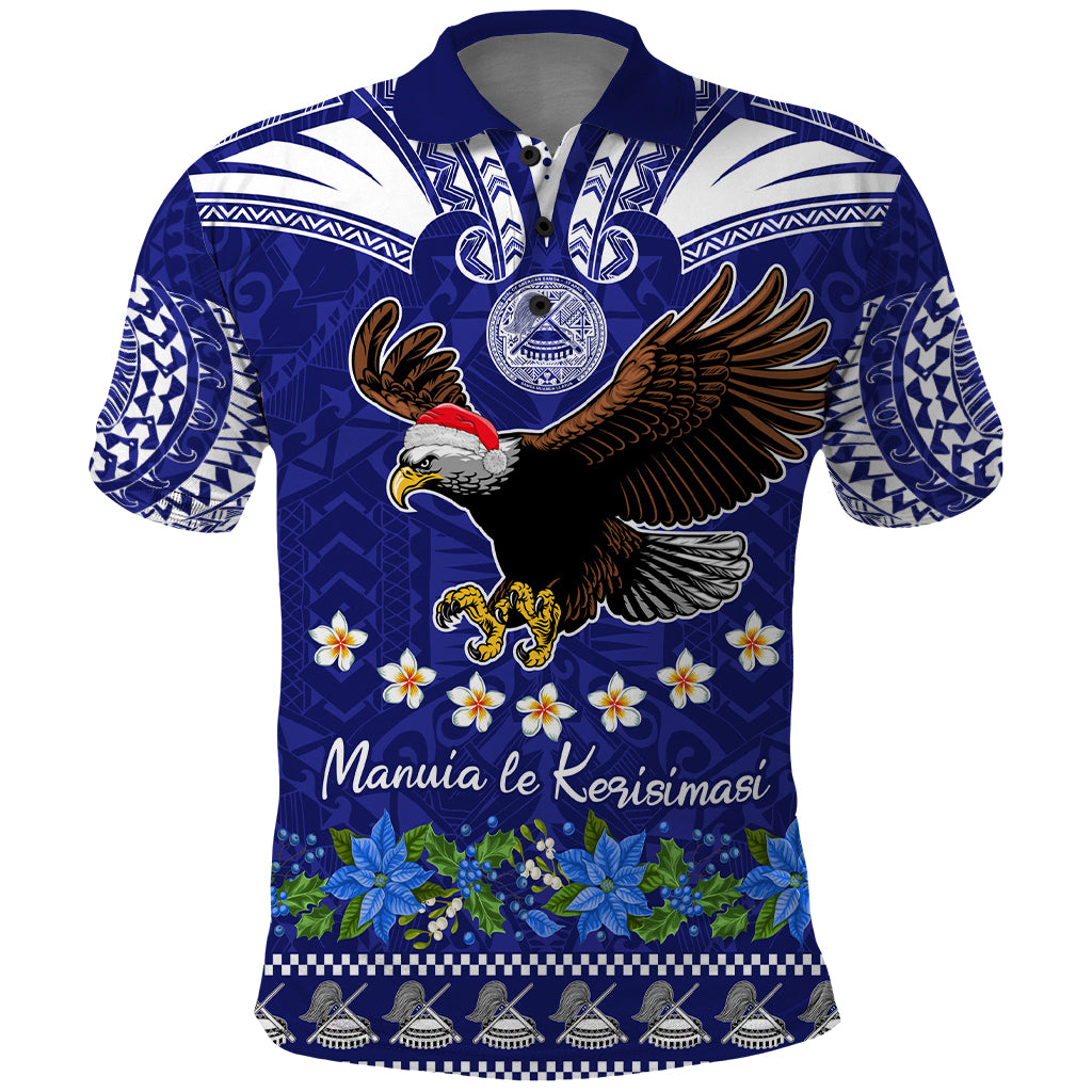 American Samoa Christmas Polo Shirt Manuia le Kerisimasi Polynesian Tribal - Wonder Print Shop