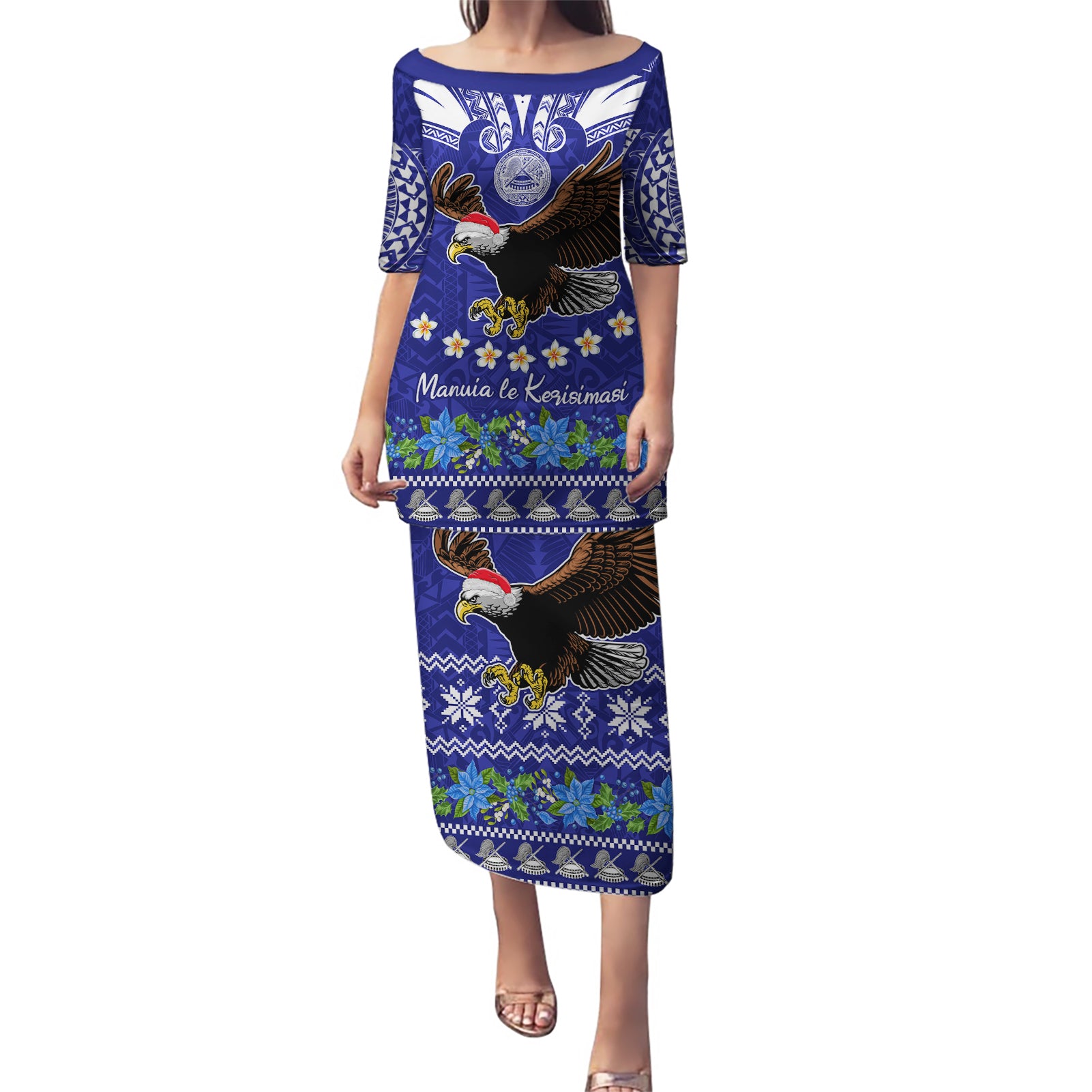 American Samoa Christmas Puletasi Manuia le Kerisimasi Polynesian Tribal - Wonder Print Shop
