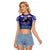 American Samoa Christmas Raglan Cropped T Shirt Manuia le Kerisimasi Polynesian Tribal - Wonder Print Shop
