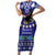 American Samoa Christmas Short Sleeve Bodycon Dress Manuia le Kerisimasi Polynesian Tribal - Wonder Print Shop