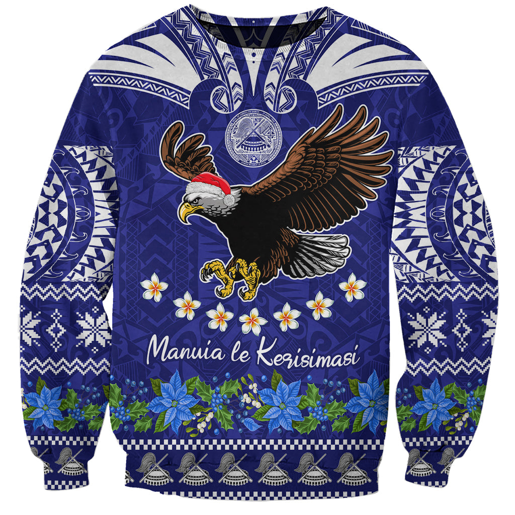American Samoa Christmas Sweatshirt Manuia le Kerisimasi Polynesian Tribal - Wonder Print Shop