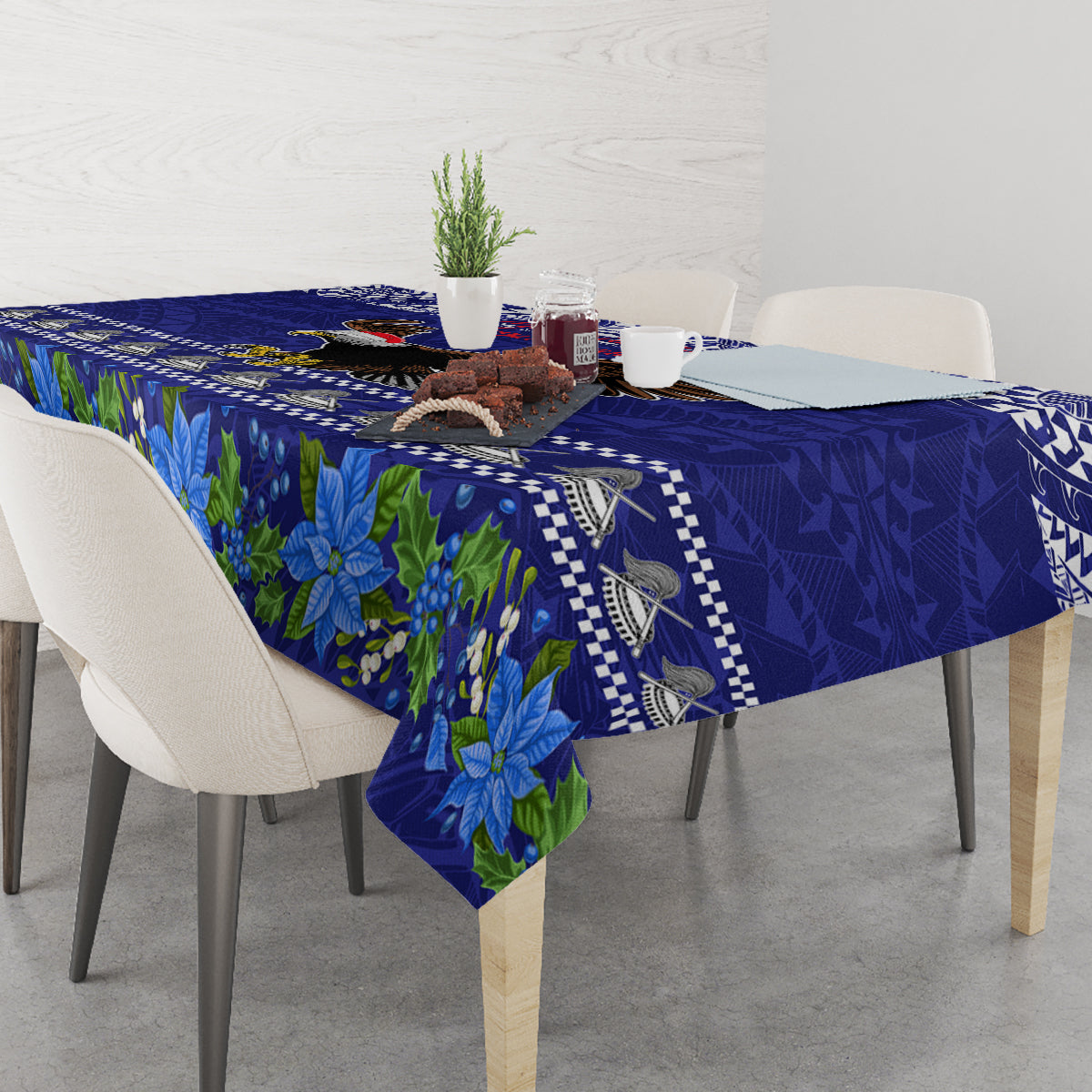 American Samoa Christmas Tablecloth Manuia le Kerisimasi Polynesian Tribal - Wonder Print Shop