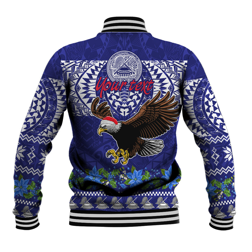 Personalised American Samoa Christmas Baseball Jacket Manuia le Kerisimasi Polynesian Tribal LT9 - Wonder Print Shop