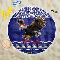 Personalised American Samoa Christmas Beach Blanket Manuia le Kerisimasi Polynesian Tribal LT9 - Wonder Print Shop