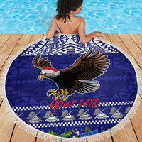 Personalised American Samoa Christmas Beach Blanket Manuia le Kerisimasi Polynesian Tribal LT9 - Wonder Print Shop