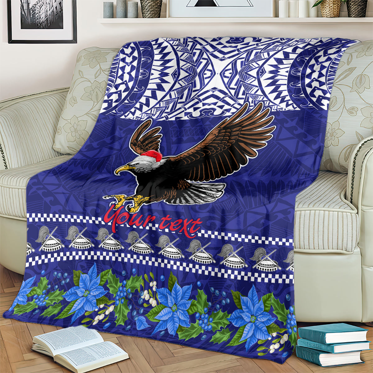 personalised-american-samoa-christmas-blanket-manuia-le-kerisimasi-polynesian-tribal