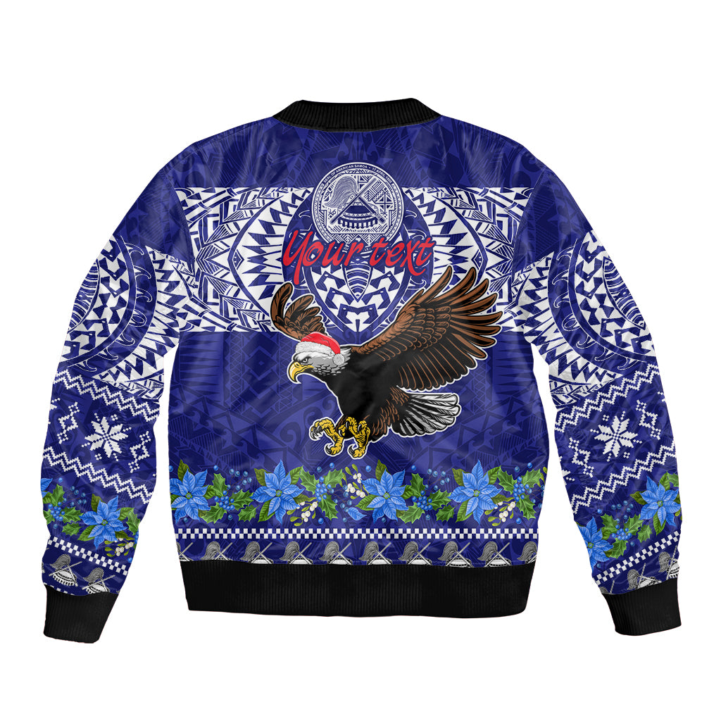 Personalised American Samoa Christmas Bomber Jacket Manuia le Kerisimasi Polynesian Tribal LT9 - Wonder Print Shop